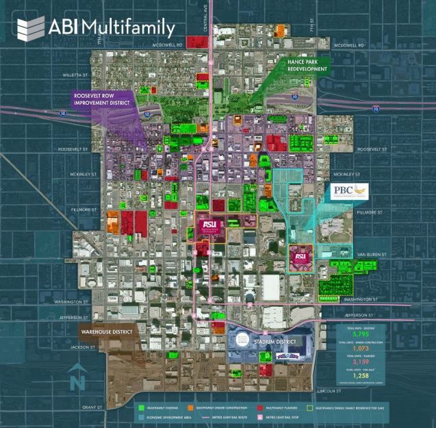 ABIMultifamily released a report on the 4,400 residential units planned for or under construction in Downtown Phoenix.